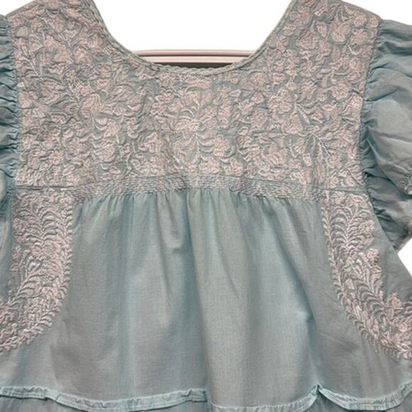 Chic Light Blue Ruffle Midi Dress - Picture 4 of 9